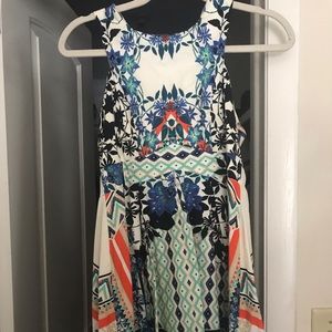 Fun fit and flare patterned dress